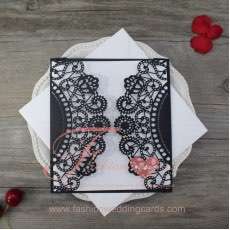 Free Printable Black Laser Cut Wedding Invitations